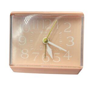 Vintage Westclox Bedside Alarm Clock Peach Retro USA Made Drowse Tested Working